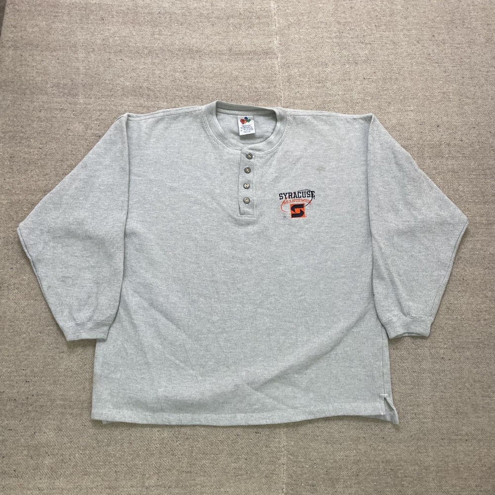 Vintage syracuse orangemen henley sweatshirt mens XL Gray 1990s NCAA